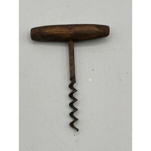 Vintage Direct Pull Corkscrew Bottle Opener W/ Wooden Handle